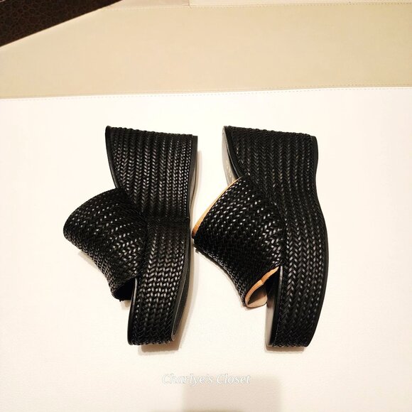 Guess Yenisa Woven Platform Wedge Slip-on Sandals Black Size 11M‎ NWOB - Picture 8 of 10